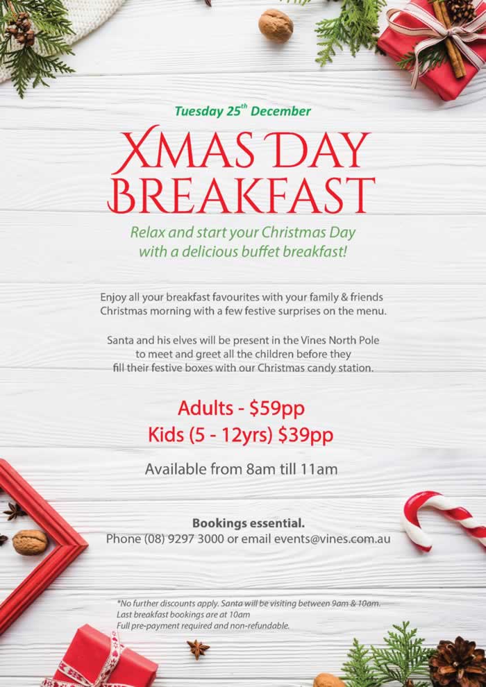 Christmas day lunch and party ideas for Perth