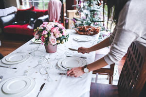 Setting the Table for Christmas Dinner